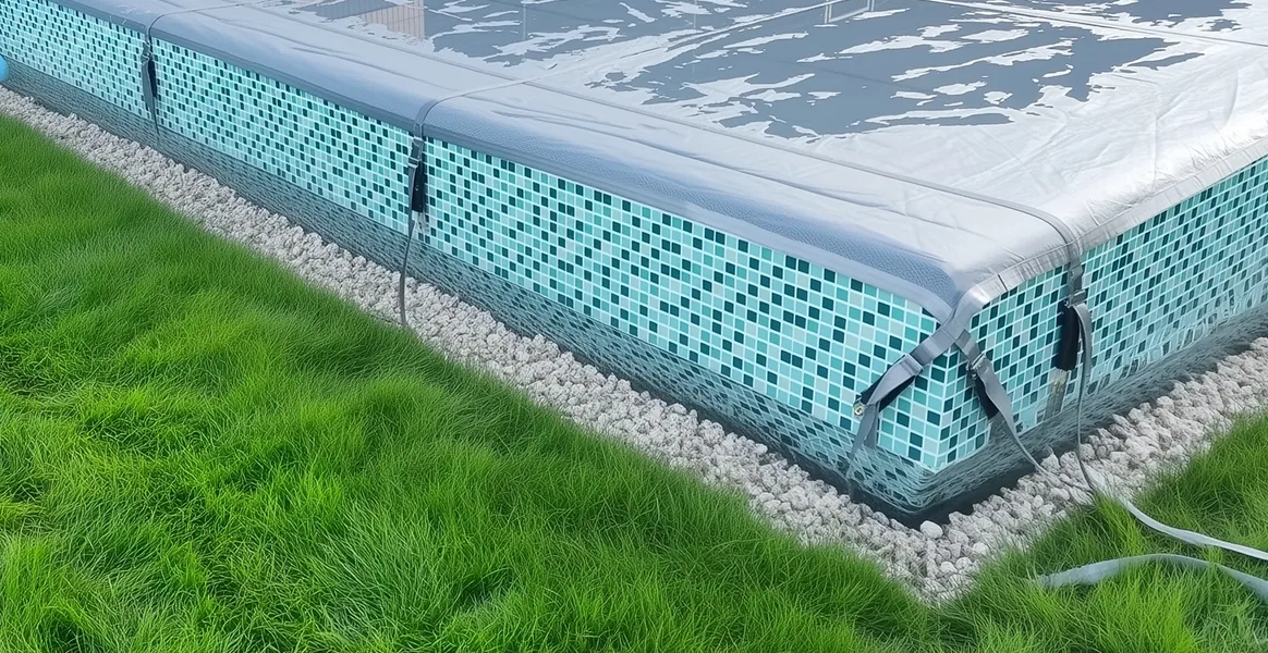 Покрывало для бассейна под снегом — защита зимой в Липецке